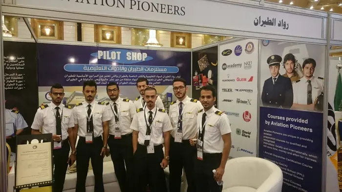 The Aviation Pioneers stand at an aviation exhibition
