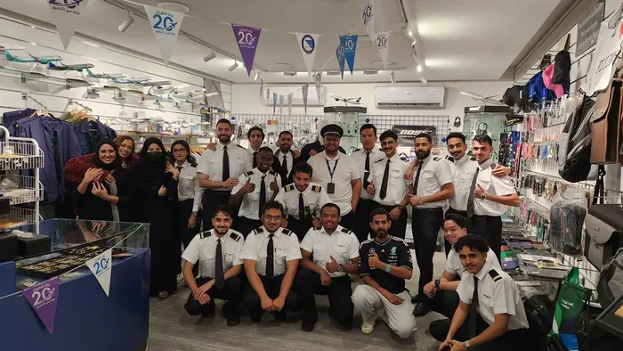 The 20th anniversary gathering at the pilot shop